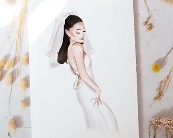 Custom Wedding Illustration: Personalized Couple Portrait (Digital File)