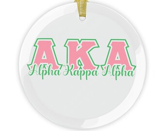 Alpha Kappa Alpha Iconic Ivy Glass Ornament: Timeless Elegance in Clear Glass