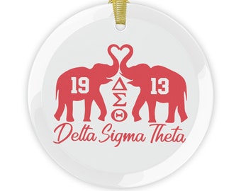 Delta Sigma Theta Iconic Elephant Glass Ornament: Timeless Elegance in Clear Glass