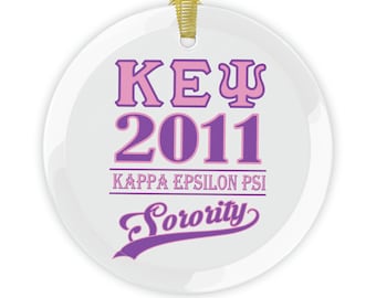 Elegance in Every Detail: Kappa Epsilon Psi Military Sorority Glass Ornament Collection