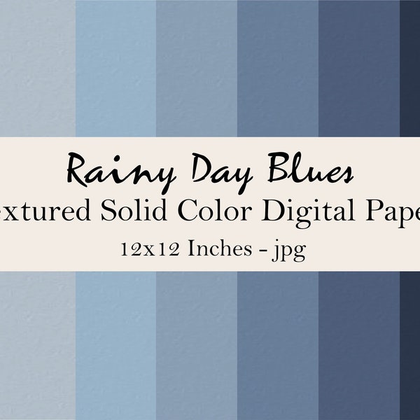 Pack de papier numérique texture papier bleu foncé et gris, autocollants numériques bleus et gris, papier de planificateur numérique bleu clair fumé, usage commercial