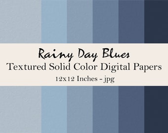 Dunkelblau und Grau Papier Textur Digital Paper Pack, Blau und Grau digitale Aufkleber, Rauchig Hellblau Digital Planner Papier, kommerzielle Nutzung