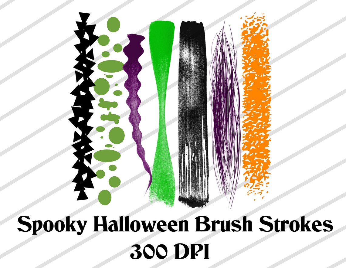 Spooky Halloween Paint Brush Strokes Halloween Clip Art Etsy