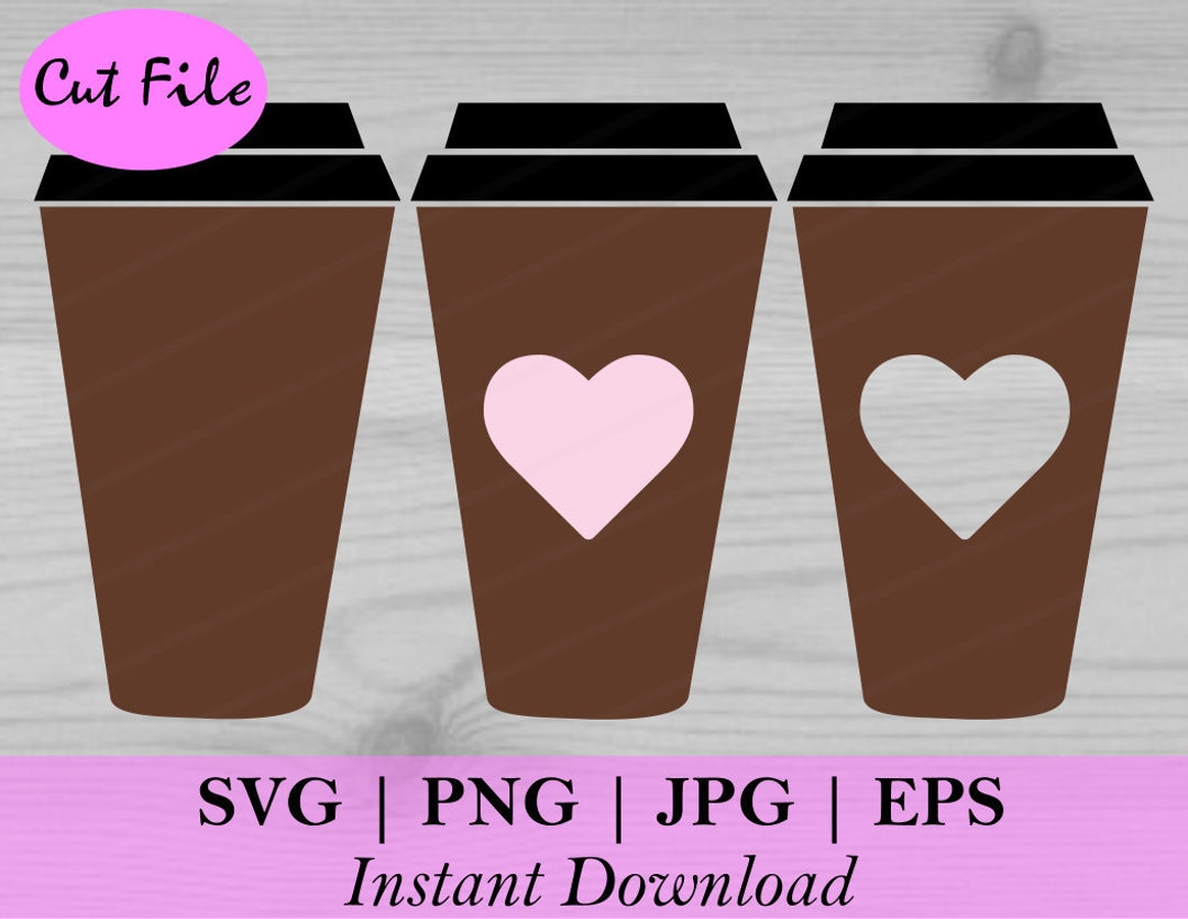 Coffee Togo Cup SVG Cut File Art for Cricut, Coffee Cup PNG Sublimation