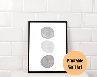 Taupe Gray Neutral Watercolor Abstract Printable Wall Art, Printable Mid-Century Modern Art, Off-White Abstract Painting, Minimalist Decor