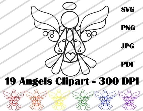 Download Angel Silhouette Svg Cut File Png For Cricut Angel Clip Art Etsy