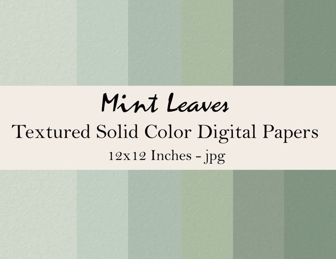 Mint Green Digital Paper Pack, Light & Dark Green Wallpaper Backgrounds ...