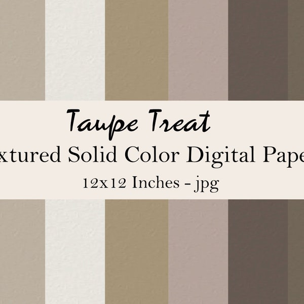 Taupe / Beige Paper Texture Digital Paper Pack, Beige Digital Stickers, Beige Digital Planner Paper, Light Brown / Dark Brown Digital Paper