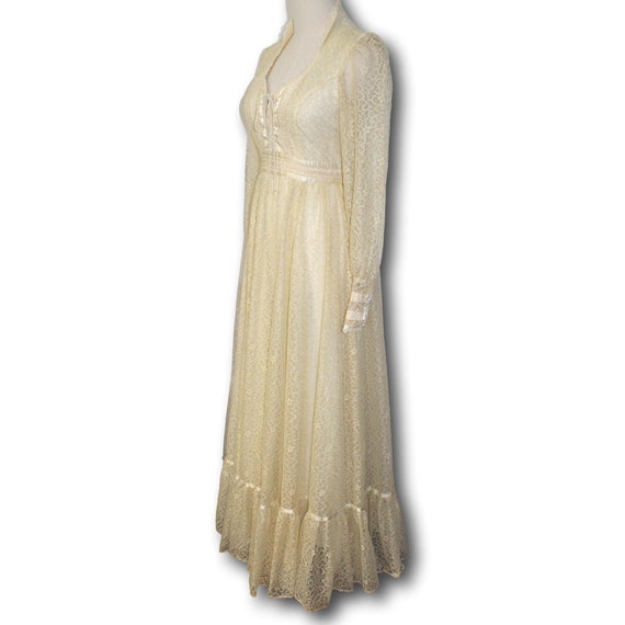 GUNNE SAX Sz 9 Cream Lace Dress Corset Bodice Pra… - image 6