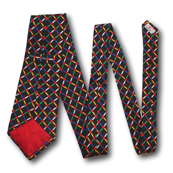 TURNBULL & ASSER Silk Tie Multicolor Geometric 58… - image 2