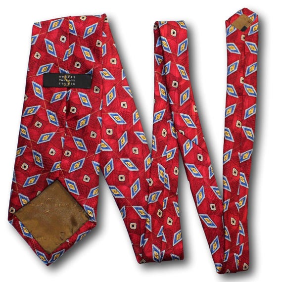 ROBERT TALBOTT Studio Silk Tie Red Geometric 60 x… - image 2