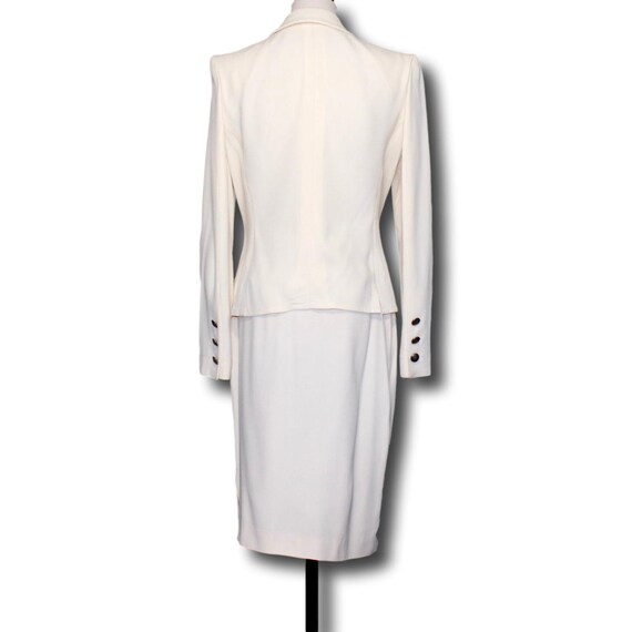 SONIA RYKIEL 1980s Ivory Skirt Suit Satin-Backed … - image 4