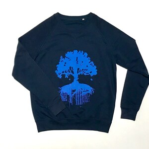 FARBSPECHT Bio unisex Sweatshirt Pullover XL dunkelblau blau BAUM Bild 1