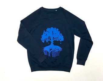 FARBSPECHT Bio unisex Sweatshirt Sweater XL dark blue blue TREE