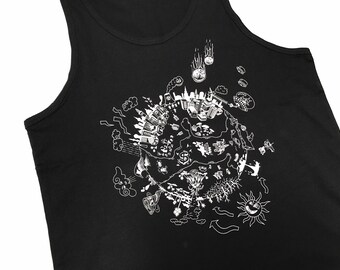 FARBSPECHT Bio Tank Top unisex M schwarz weiß WELT