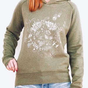 FARBSPECHT BIO Hoodie Pullover M oliv weiß WELT Bild 1