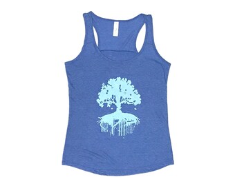 FARBSPECHT Fairwear Tank Top L Ringerstil blau hellblau BAUM