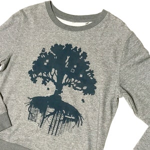 FARBSPECHT Fairwear Organic Sweatshirt Sweater M grey petrol BAUM image 2