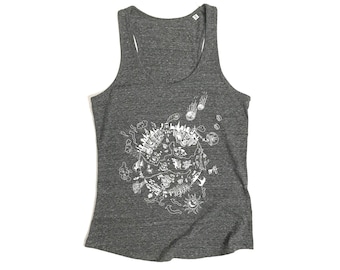 FARBSPECHT BIO Tank Top M Wrestling style grey mottled WORLD