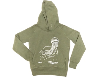 FARBSPECHT Fairwear Bio Hoodie Sweater S olive petrol JELLYFISH