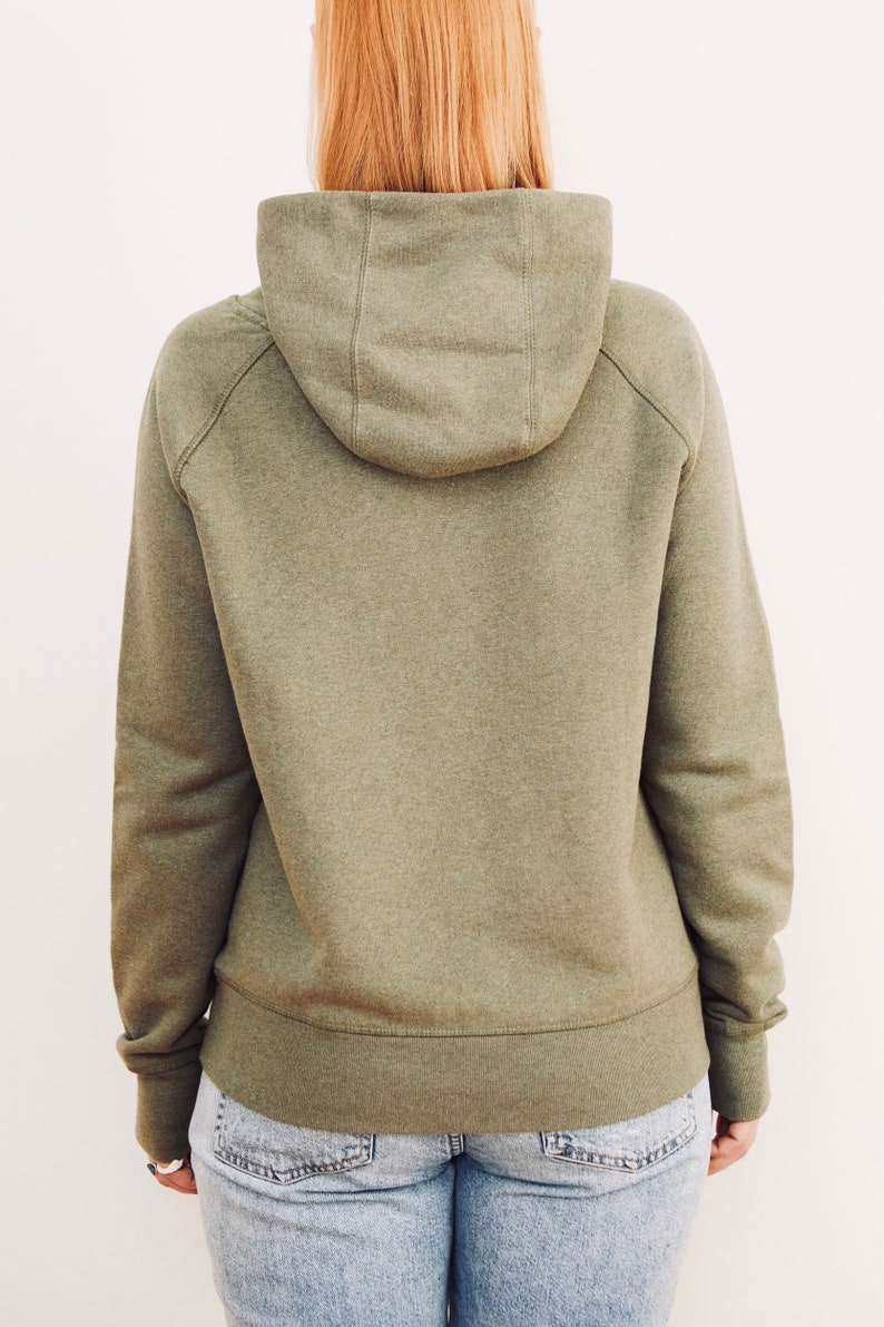 FARBSPECHT BIO Hoodie Pullover M oliv weiß WELT Bild 2