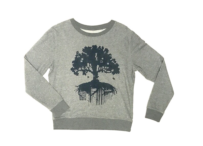FARBSPECHT Fairwear Organic Sweatshirt Sweater M grey petrol BAUM image 1