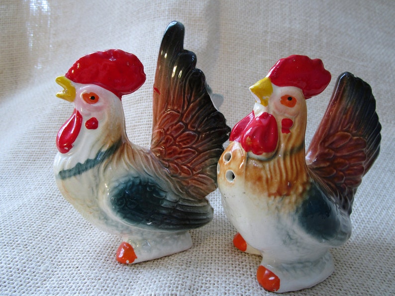 Rooster Salt and Pepper Shaker Set Etsy