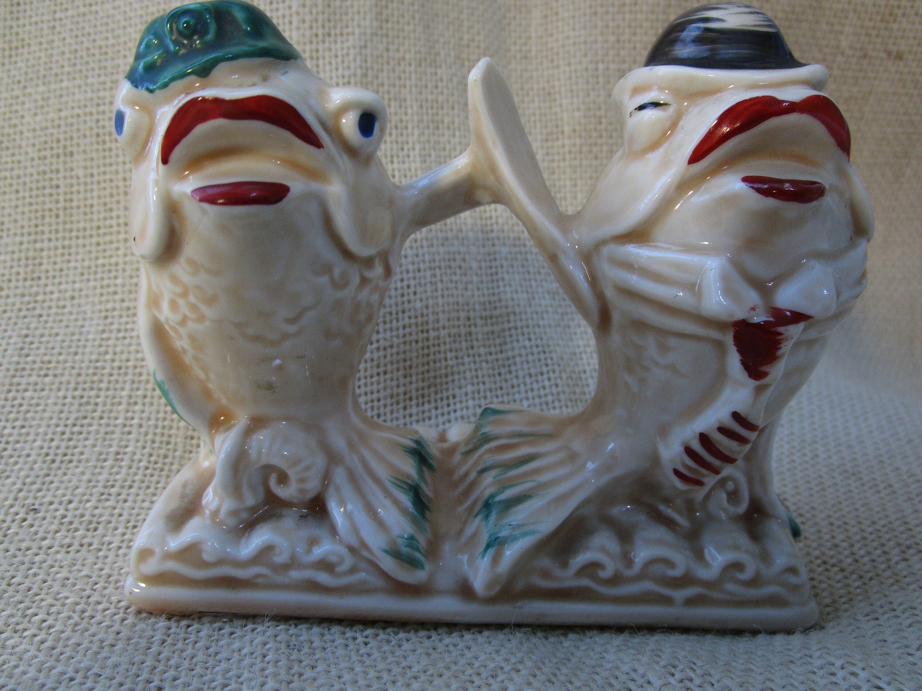 Joined Fish Couple Salt and Pepper Shakers Etsy