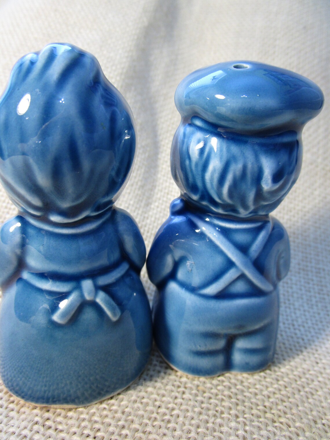 Cute Blue Couple Salt and Pepper Shaker Set Etsy