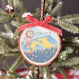 OSU vs. Michigan Wood Slice Holiday Ornament, Brutus, Muck Fichigan, Cross out the M, OSU Fan Gift, OSU Beat Michigan 2025