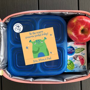 Monster Lunchbox Notes pour les enfants, Cute Thinking of You Card pour garçons Filles Lunchbox, Texte modifiable, Motivationnel, Instantané, Téléchargement modifiable
