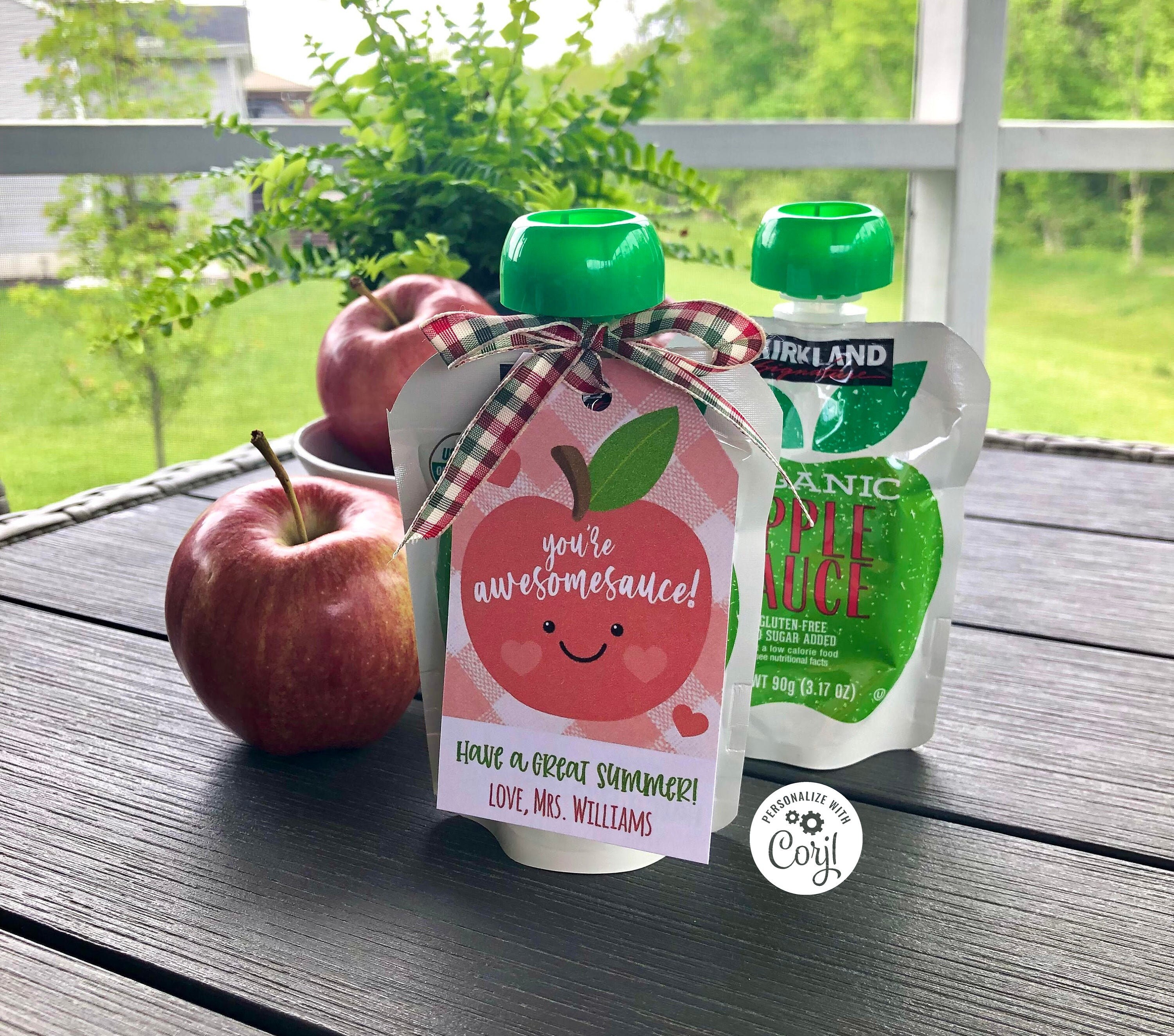 Applesauce Pouch Tag End of Year Gift for Students Gift Etsy