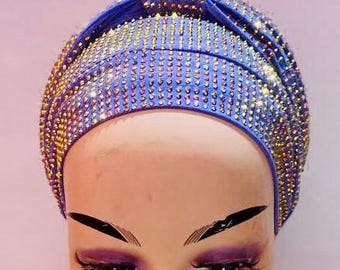 Luxury Embellished Wear N Go Turban Head Cover. One size fits all.