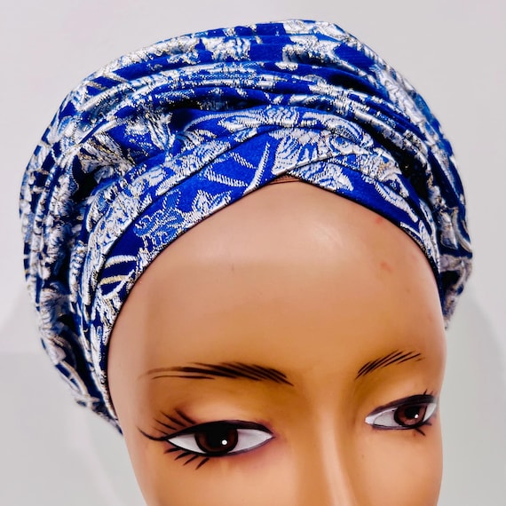 Elegant Blue Floral Gele Headwrap with Sequins

 GEL10 0326 Amazon.com: Urieo Gele African Turban Headwrap, Blue Flower  main image 3