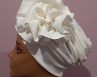 New Spandex Turban Head Cap with side bow, Ready to wear Hijab Head Cap, One Size Fits All.