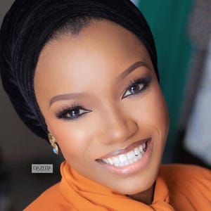 Elegant Black Ladies Extra Long Velvet Turban Head Wraps, Hijab Head Scarf, One Size Fit All image 5