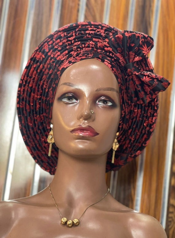 Damask Ready to Wear Head Tie, Turban, Auto Gele, Women  display picture 2