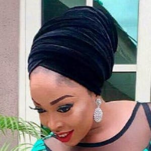 Elegant Black Ladies Extra Long Velvet Turban Head Wraps, Hijab Head Scarf, One Size Fit All image 2
