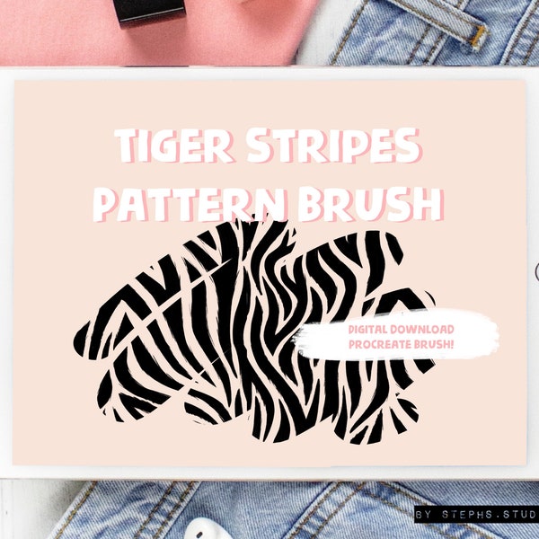 TIGER STRIPES PROCREATE Pattern brush - instant download - procreate brush - procreate pattern brush  - pattern brush for iPad - lettering