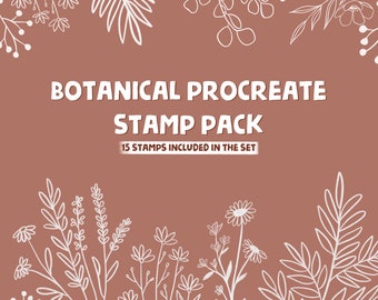 BOTANICAL PROCREATE STAMP Set Vol 2 15 Stamps Flower | Etsy