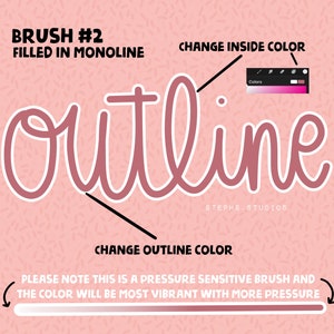 MONOLINE PROCREATE BRUSH Bundle - Monoline Outline Brush - Monoline ...