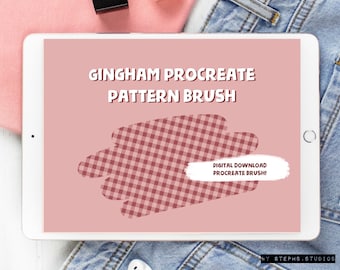 GINGHAM  PROCREATE PATTERN brush - instant download - procreate brush - procreate pattern brush