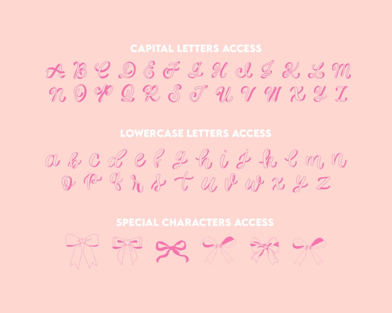 COQUETTE RIBBON FONT | Bow Font | Girly Font | Coquette Aesthetic ...