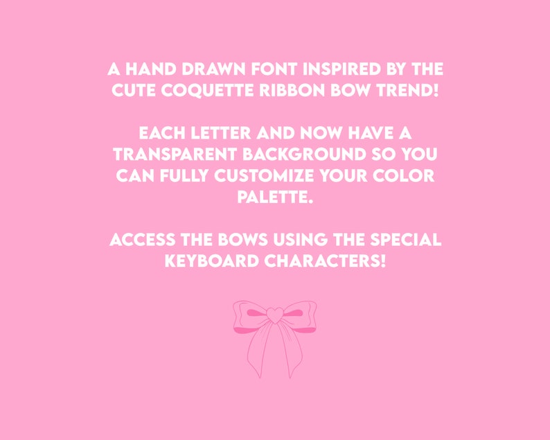 COQUETTE RIBBON FONT Bow Font Girly Font Coquette Aesthetic Handwritten Font Valentines Font