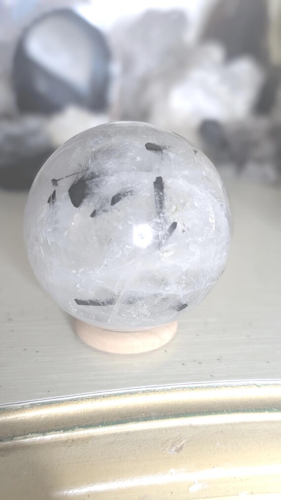 Rutilated Tourmaline Quartz Sphere
