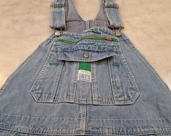 Vtg 90s Liberty Denim Overalls 36x30 Lt Wash Bib Workwear Utility Carpenter AsIs