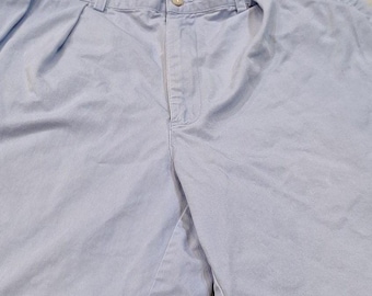 Vintage Polo Ralph Lauren Light Blue Pleated Chinos Tyler Shorts 90s Sz 34-36