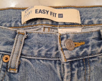 Vintage 90s Gap Easy Fit Jeans Mens 34x32(32x30) Lt Wash Blue Denim Cotton Retro