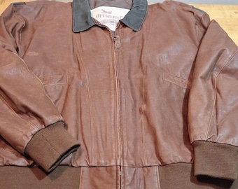 ジャケット・アウター 80s 90s GERMANY leather flight jacket Vintage German Leather Bomber Jacket: 80s Aviator Style, Size L - Etsy