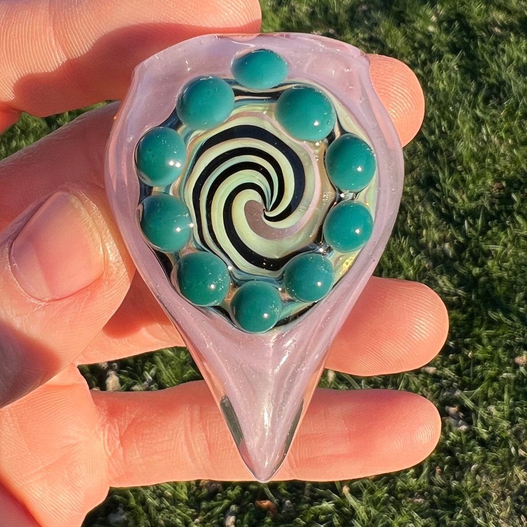 Handblown Glass Wig Wag Pendant Unique Design Necklace Heady Glass Art